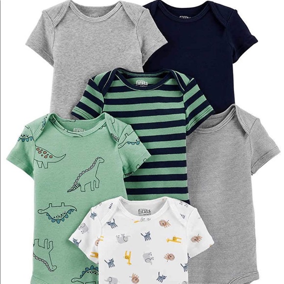 precious firsts made by carter's 6 short sleeve bodysuits